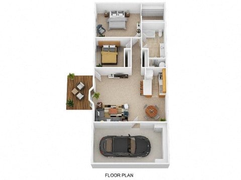Floor plan for 2 beds, 1 bath, 900 sqft